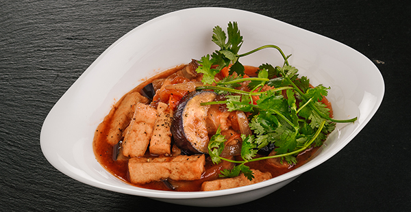 Gebratener Tofu mit Aubergine